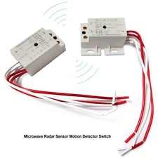2x 100-220V Microwave Radar Sensor Switch Motion Detector For Alarm Anti Theft