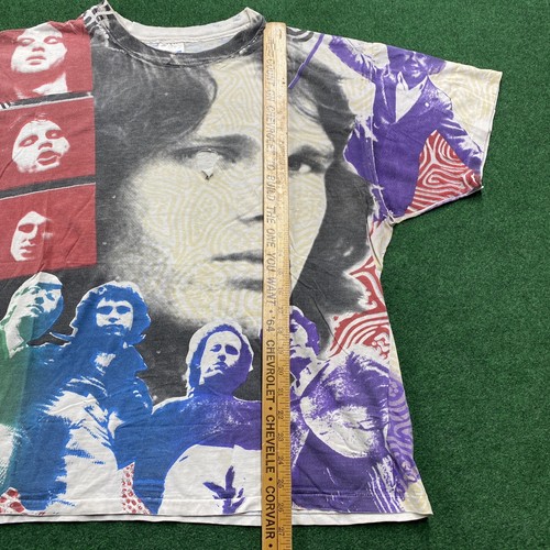Camisa De Colección Jim Morrison Para Hombres XL Blanca Años 90 The Doors Rock Band Estampado Completo - Imagen 7 de 8