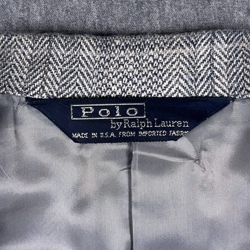 Blazer Polo Ralph Lauren Para Hombre 42 (?) Ventana de lana gris espiga EE. UU. - Imagen 2 de 15