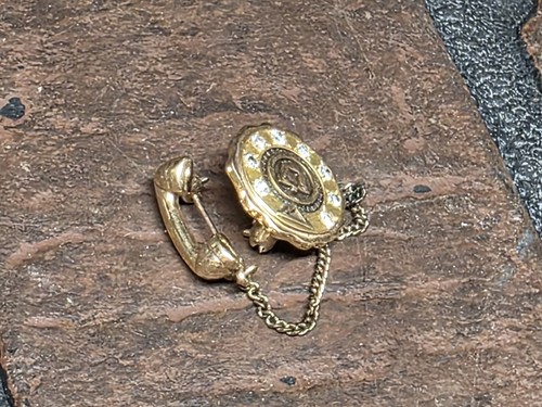 Bell System Telephone 14K - 9 Diamonds 45 Year Lapel Service Pin CTO - Picture 2 of 4