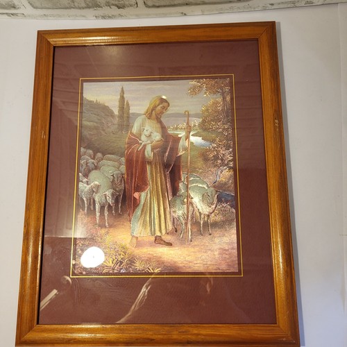 Jesus The Good Shepherd Framed Holographic Print by Han Jin 1999 - Picture 2 of 8