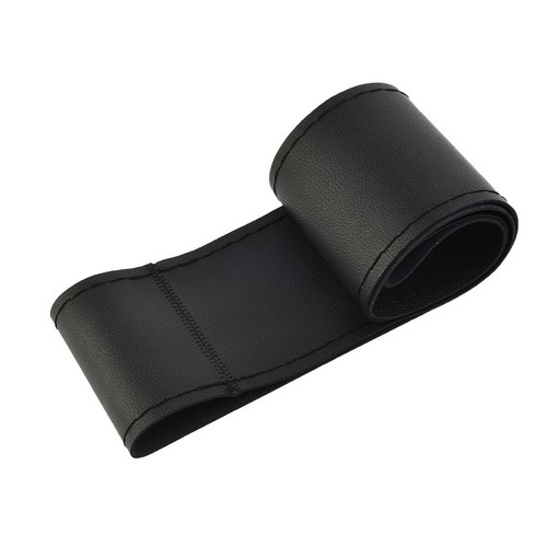 Easily Customize Your Ride with a 38cm Black Leather Steering Wheel Cover - Picture 13 of 15