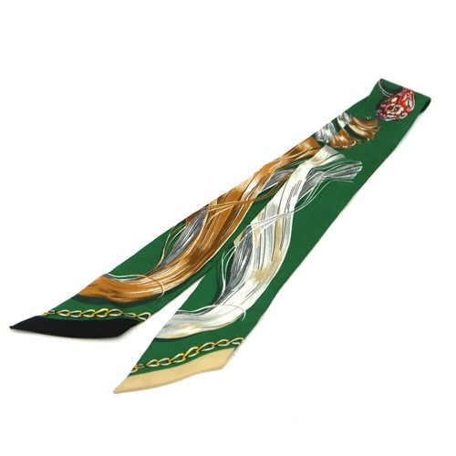 Hermes Twilly Schal grün gebraucht