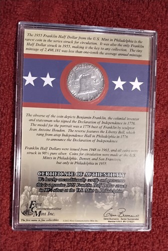 THE RAREST FRANKLIN HALF DOLLAR--------1955 P FRANKLIN SILVER HALF DOLLAR - Bild 4 von 7