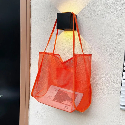 Summer Fashion Mesh Handbag Totes Hollow Out Shoulder Bags For Women Female - Picture 28 of 29