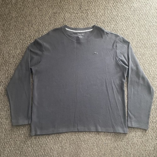 Camisa Lacoste Para Hombres 2XL Gris Prendas para Dormir Tejido Gofre Térmico Ropa de Salón Informal - Imagen 1 de 11