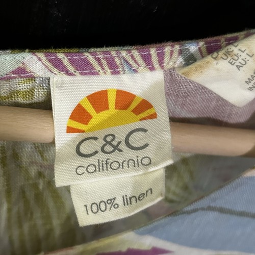 C&C California Linen Dress Size Medium Sleeveless Shift Colorful Floral Print - Picture 5 of 9