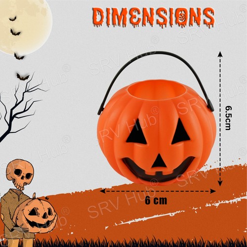 3D Halloween Terrify Mini Treat Pot Pumpkin, Skeleton, Frankenstein Candy Holder - Picture 33 of 40