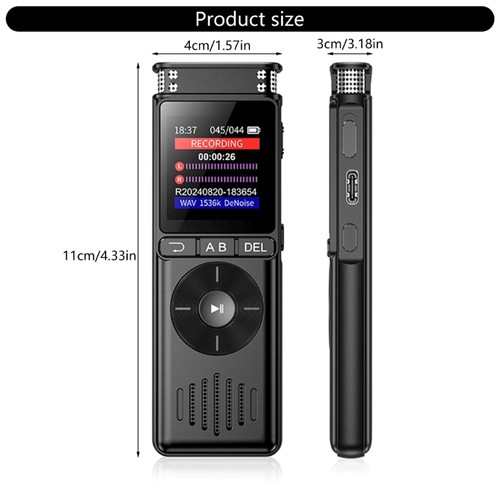 128GB Digital Voice Recorder Noise Cancellation Voice Activated Recording - Picture 8 of 13