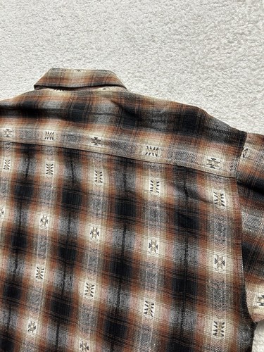 Camisa De Colección Ancla Azul WKWR Ropa de Trabajo Algodón L Estampado Azteca Manga Larga Abotonada - Imagen 8 de 10