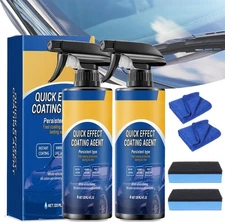 Quick Effect Car Coating Spray 2 Pack, Waterless Wash Polish, Paint Protection