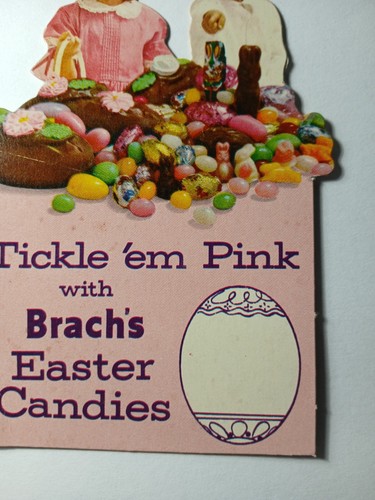 Cartel publicitario vintage de dulces de Pascua de Brach de 1962 1960 niño niña - Imagen 6 de 16