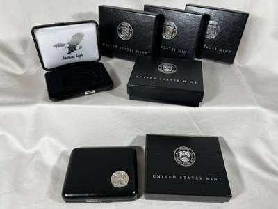 #ad FIVE 5 American Silver Eagle Gift Cases amp; Boxes with Treasury Emblem No Coin $25.97