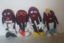 Vintage 1988 Applause California Raisins Plush Action Figures Set of 4 Bendable