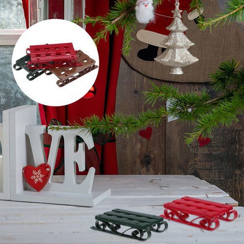 6 Pcs Mini Sled Model Christmas Crafts Holiday Sleigh Decoration - Bild 10 von 12