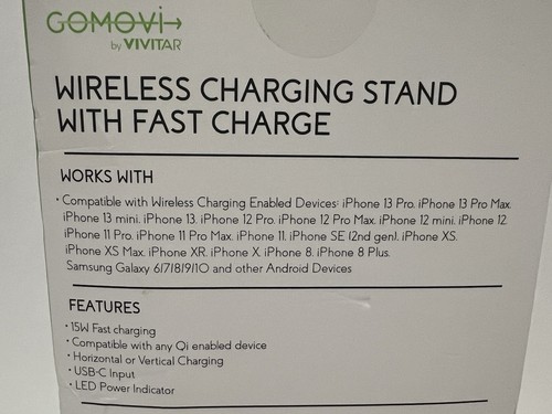 2 Pack Gomovi By Vivitar Wireless Charging Stand With Fast Charge No Manual, - Photo 8 sur 13