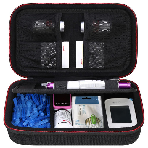 Diabetic Supplies Travel Case, Glucose Meter Portable Storage Bag, Insulin Pe...