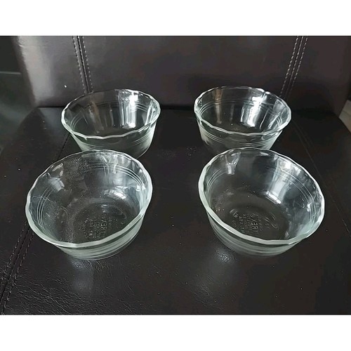 Vintage Libbey Glass Bowls Set of 4 Clear Ribbed Dessert Fruit Bowl - Picture 1 of 7