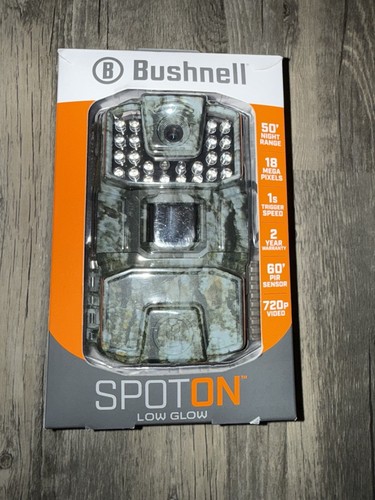 Bushnell Spot On Trail Cam 18 Megapixel Low Glow 720 P Video Neu im Karton Camo