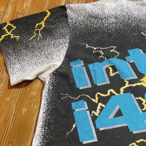 Vintage 90s INTEL 1486 Shirt Large AOP Tech Computer Processor Lightning Power - Picture 9 of 13