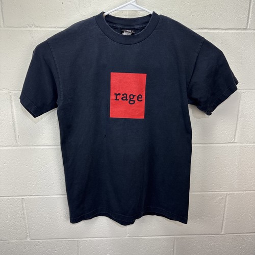 Vintage Rage Against The Machine Guerilla Radio schwarzes T-Shirt großes riesiges Etikett