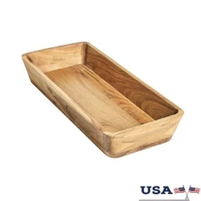 Acacia Wood Oval Serving Bowl Decorative Kitchen Accessory Multi-Purpose Use