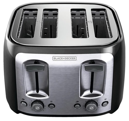 BLACK+DECKER 4-Slice Toaster: Extra Wide Slots, 7 Settings, Frozen & Bagel 1400W - Picture 7 of 10