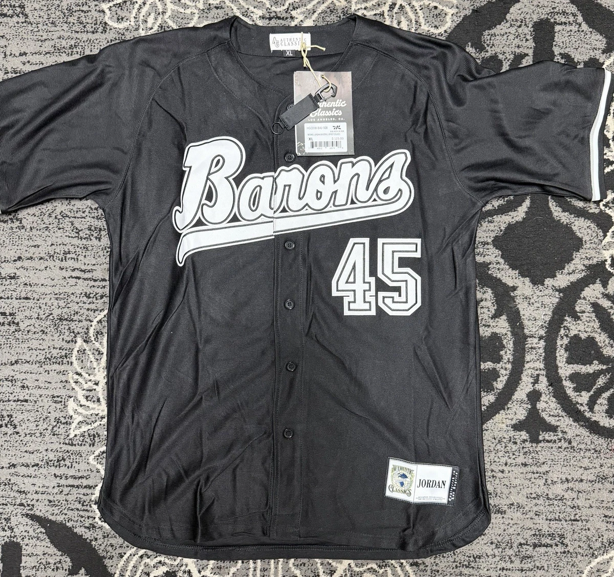 ブルズ NBA マイケルジョーダン　バーミンガムバロンズ　レプリカユニ　黒 メンズXL マイケル レプリカユニフォーム バロンズ MLB ジョーダン ウェア