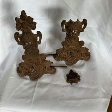 Antikes Kamingitter Seitenteile Gusseisen Kamin Funkenschutz Historismus 30 cm