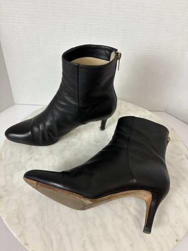 Jimmy Choo Auténtico Cuero Negro Cremallera Trasera Botín Bota Tacón Zapato 36 1/2 EE. UU. 6,5 - Imagen 6 de 13