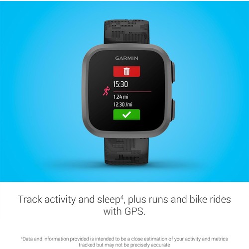 Garmin Bounce Kids Smartwatch, Black Camo +Converter Adapter +2 Yr Warranty Kit - Photo 9 sur 11