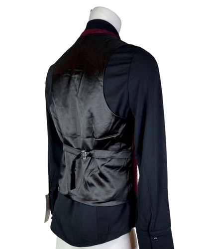 SHRINE GOTHIC COMMODORE BURGUNDY RETRO VAMPIRE VICTORIAN PIRAT STEAMPUNK VEST image 4