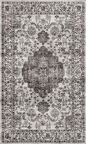 3x5 Vorleger, Maschinenwaschbar Rutschfest Boho Teppiche, Used Eingang Teppich - Bild 4 von 7