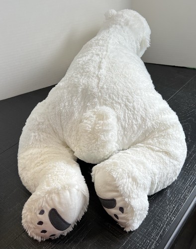 IKEA SNUTTIG White Soft Plush Stuffed Animal Laying Large 30” Polar Bear - Picture 2 of 7