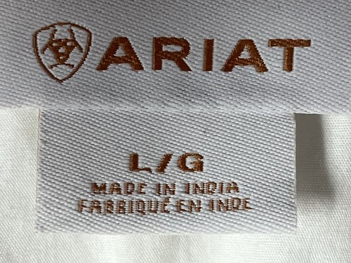 Ariat Shirt Women's White Size Large Western Fitted Pearl Snap Buttons - Picture 6 of 10