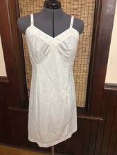 Sears Vintage The Doesn't Slip Full Slip Dress White Coquette Women's Size 36
