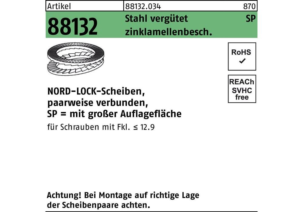 СЕВЕРНЫЙ ШЛЮЗ Unterlegscheibe R 88132 geklebt NL 24 SP Stahl в цинкламелле...