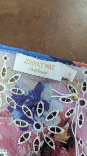 Johnny Was California Women's Summer Days Eyelet Tiered Midi Dress Size Medium - Picture 9 of 10