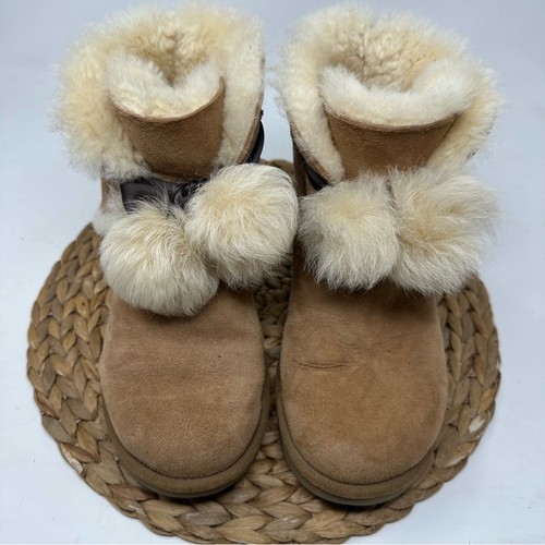 Bota UGG Gita Cuero Castaño Toscana Pom Pom Talla 8 Para Mujer - Imagen 6 de 8