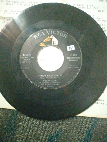 Perry Como  Delaware / I Know What God Is  1960  RCA Victor 47-7670   Folk  VG - Bild 3 von 4