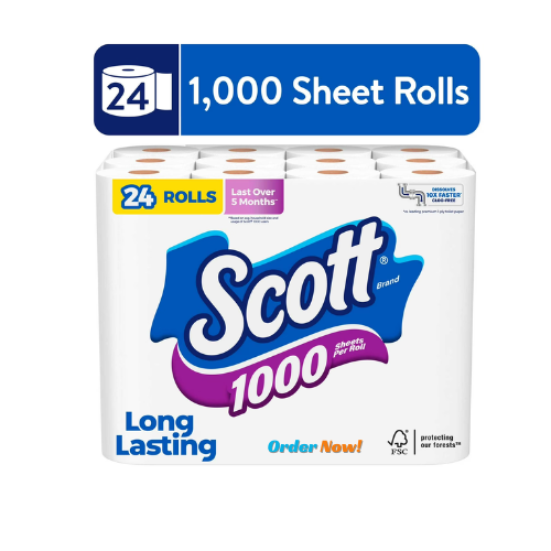 1.000 Blatt pro Rolle Scott 1000 Toilettenpapier, 24 Rollen - Bild 3 von 3