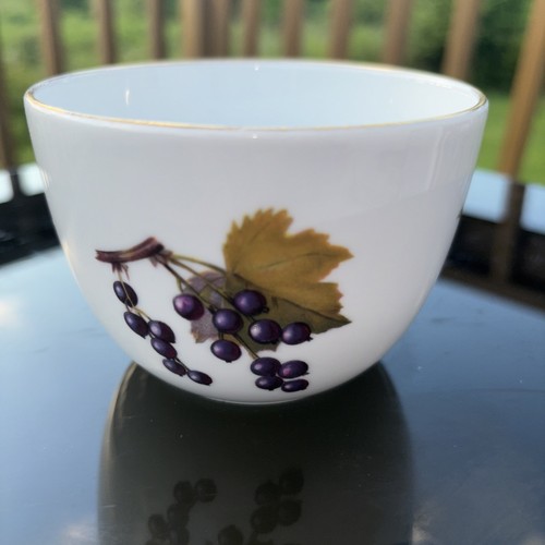 Royal Worcester Evesham Goldrand Zuckerdose goldene Früchte 4 Zoll Vintage England - Bild 3 von 8