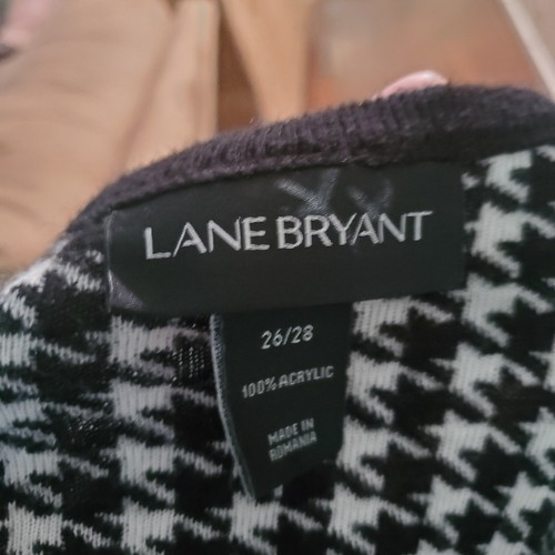 Lane Bryant Womens Sleeveless Sweater Dress Black & White Houndstooth Size 26/28 - Picture 2 of 7