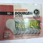 Sylvania Double Life 8 pack of Light Bulbs Soft White 75W New Sealed In Package