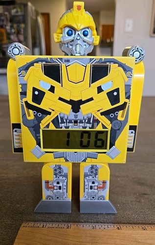 Hasbro Bumblbee Figure Alarm Clock Moving Arms & Legs Works See All Pics & Desc - Picture 1 of 12