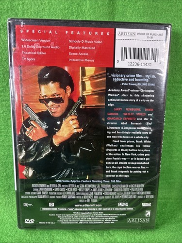 King of New York DVD 2000 NEW Sealed Christopher Walken - Picture 4 of 9