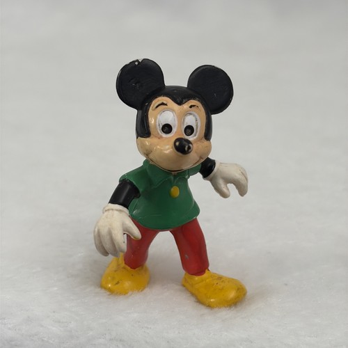 Vintage Walt Disney 2,25" Mickey Mouse PVC Figur Bully West Germany grün Shirt - Bild 1 von 6