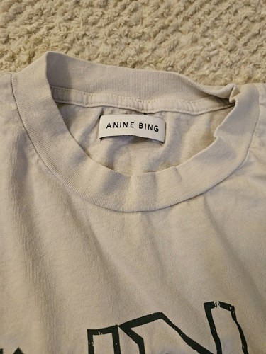 Anine Bing Tiger Tee Muse Tshirt M medium Cream - Picture 5 of 20