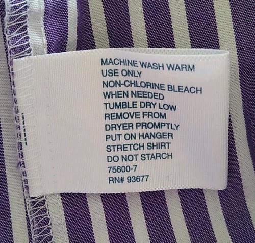 Stafford Shirt Men Sz 17 Reg Fit 34 35 Travel Easy Care Broadcloth Purple Stripe - Picture 6 of 6