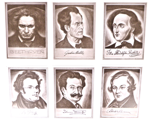 Vintage Immortal Men Of Music 22 Mini Portraits of Masters Richard Leoderer - Picture 3 of 13